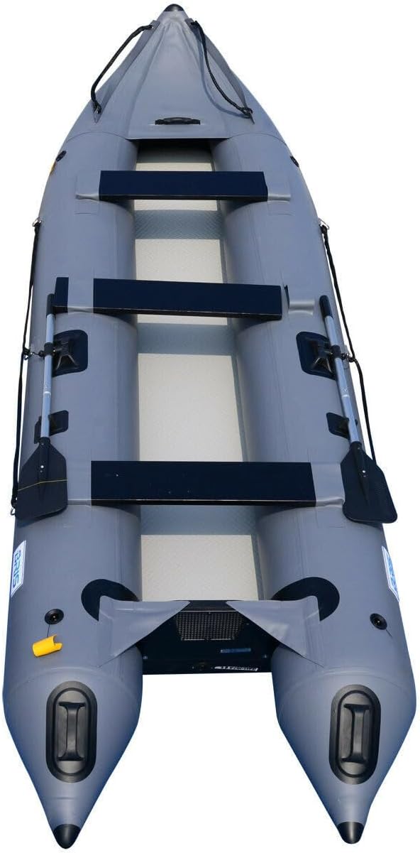 BRIS 14.1ft Inflatable Boat Inflatable Kayak 3 Person Kayak Canoe Fishing poonton Boat