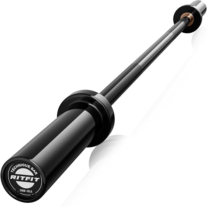 RITFIT Olympic Barbell 4ft/4.8ft/6ft - 2 Inch Weight Bar for Strength Training, Weightlifting, Squat, Deadlift, Bench Press, Curl, Overhead Press - 350lbs/500lbs Capacity