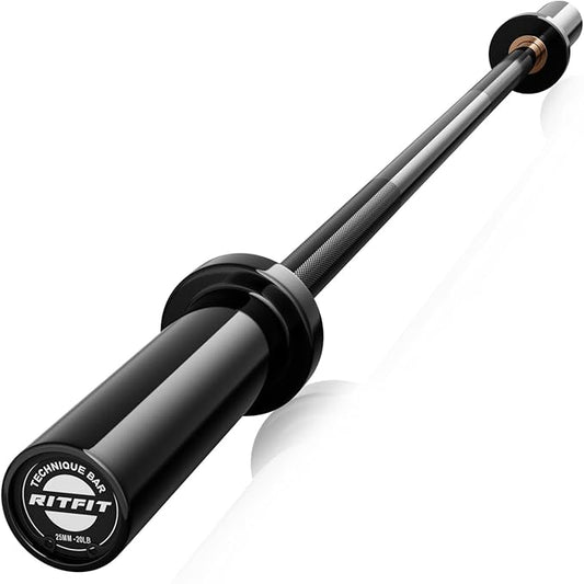RITFIT Olympic Barbell 4ft/4.8ft/6ft - 2 Inch Weight Bar for Strength Training, Weightlifting, Squat, Deadlift, Bench Press, Curl, Overhead Press - 350lbs/500lbs Capacity