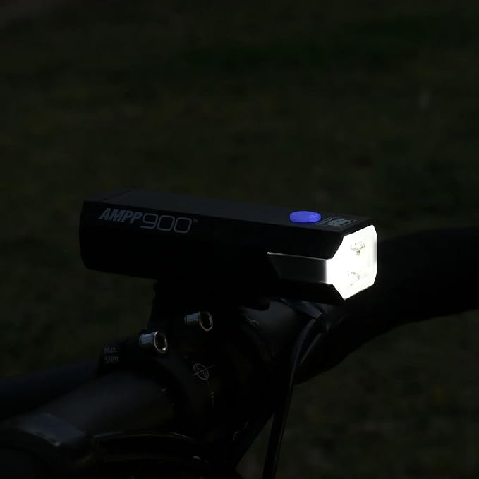 CATEYE AMPP USB Rechargeable Bike Light – High Visibility Super Bright OptiCube™ Headlight for Commuters, Road Cyclists & Mountain Bikers, Day & Night Riding Modes, IPX4 Waterproof, Tough & Durable