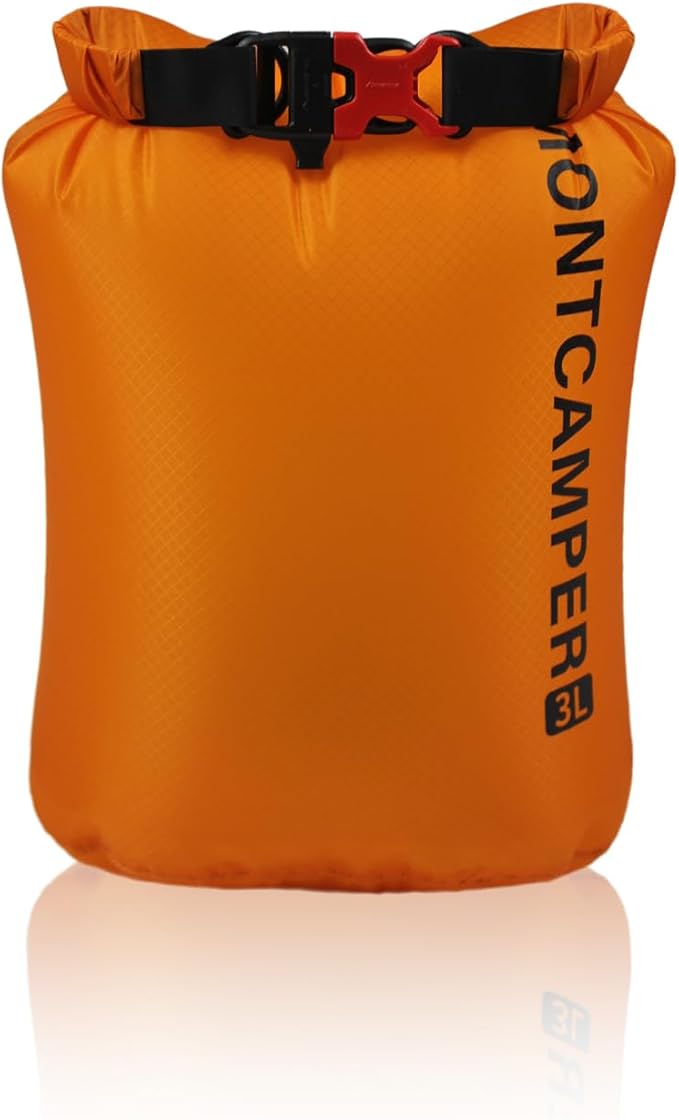 Upgraded CORDURA Waterproof Dry Bag-Lightweight&Durable Waterproof Storage Sack-Roll Top with Survival Whistle-Suitable for High-Intensity Outdoor Adventures-Floats on Water (3L/Orange)
