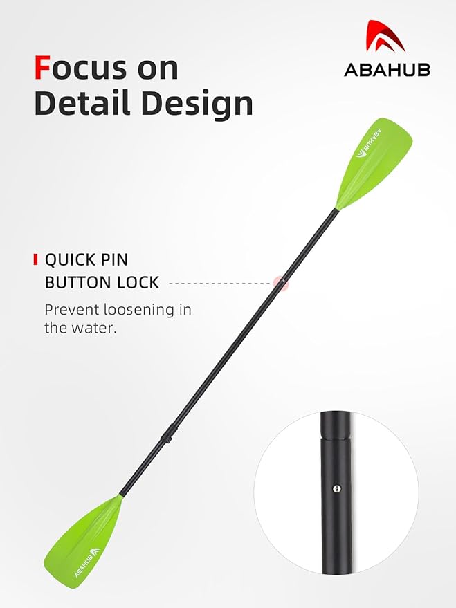 Abahub SUP Paddle - 3 Piece Adjustable Paddles - Lightweight Stand-up Paddle Oars for Paddleboard, Adjustable Aluminum Alloy Shaft 68" - 84", Black/Blue/Green/Orange/Red/Yellow Plastic Nylon Blade