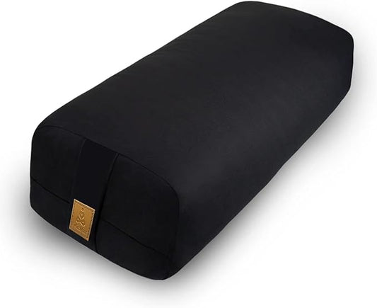 Comfortable Rectangular Yoga Bolster - 26x10.5x5.5in Meditation Supportive Pillow - 100% Cotton
