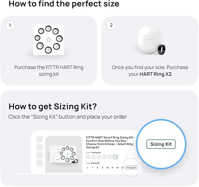 HART Sizing Kit I Confirm Size Before You Buy I Choose from 8 Sizes and 3 Colours