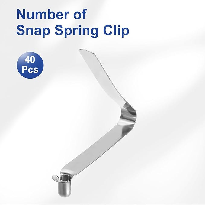 HARFINGTON Single Button Kayak Paddle Snap Spring Clip Spring Steel V-Shaped Hollow Lift Telescopic Locking Tube Pole Clips for Tent Camping