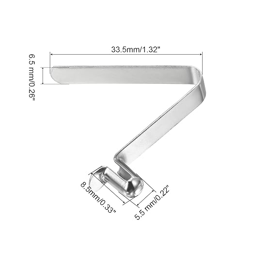 PATIKIL 8.5x5.5mm Kayak Paddle Snaps, 10 Pack Tent Pole Clips Steel V Shaped Single Pin Push Button Spring Clips Lock Tube Pole Clips for Camping Awning