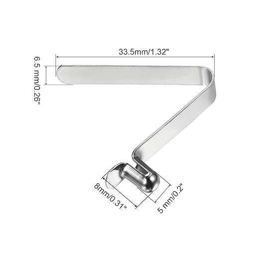 PATIKIL 8x5mm Kayak Paddle Snaps, 10 Pack Tent Pole Clips Steel V Shaped Single Pin Push Button Spring Clips Lock Tube Pole Clips for Camping Awning