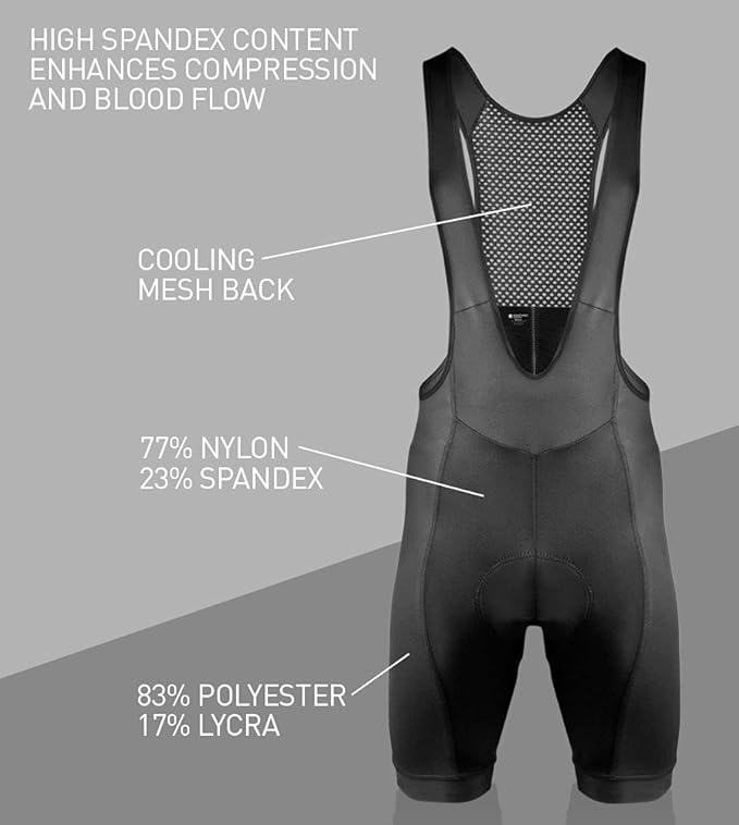 | Men's USA Elite Padded Cycling Bib-Shorts | Performance Long Distance Bib | Made in USA