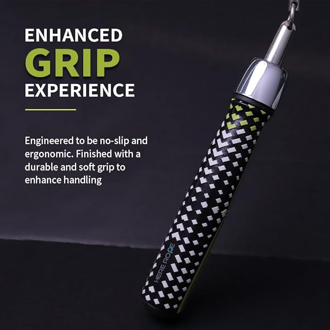 HEREROPE 1/4LB Weighted Jump Rope for Speed, Cardio, Boxing & Workout, Skipping Rope with Ball-bearing, Comfortable & Ergonomic Grip, Tangle Free Cable, Jump Ropes for Men Women Fitness