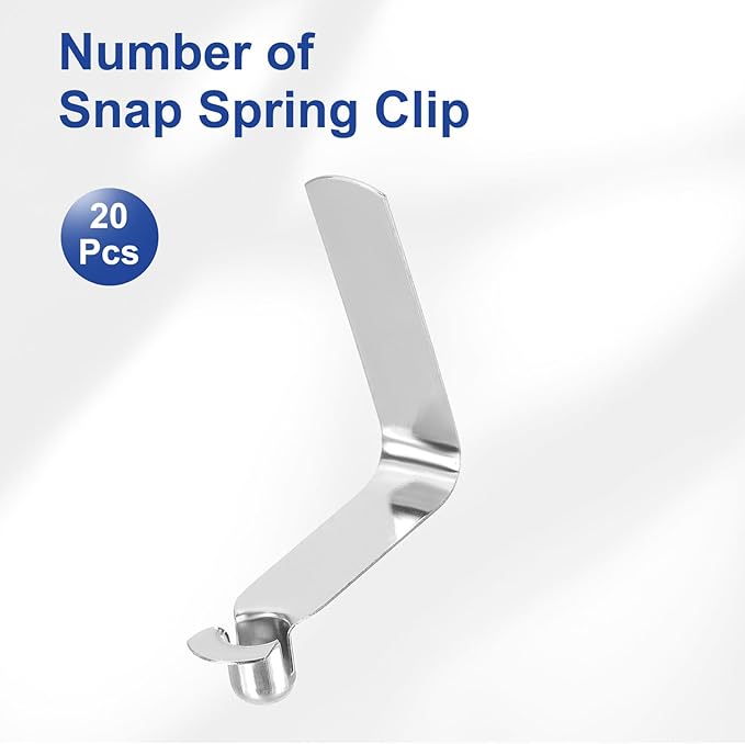 HARFINGTON Single Button Kayak Paddle Snap Spring Clip Spring Steel V-Shaped Hollow Lift Telescopic Locking Tube Pole Clips for Tent Umbrella Camping