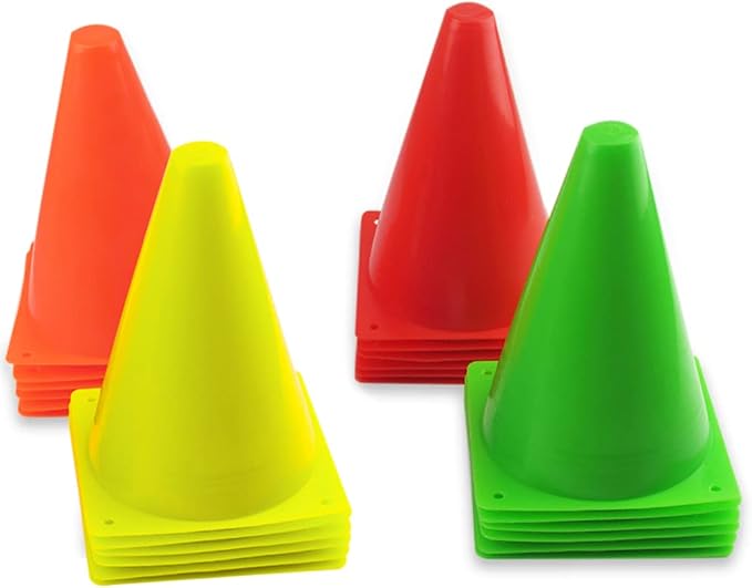 7 Inch Plastic Traffic Cones Sport Training Agility Marker Cone for Soccer, Skating, Football, Basketball, Indoor and Outdoor Games