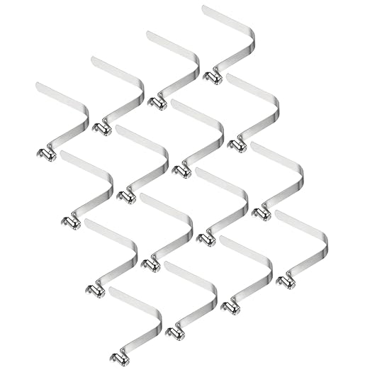 PATIKIL 10x8mm Kayak Paddle Snaps, 16 Pack Tent Pole Clips Steel V Shaped Single Pin Push Button Spring Clips Lock Tube Pole Clips for Camping Awning