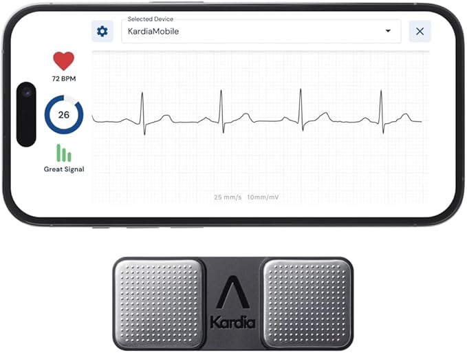 KardiaMobile 1-Lead Personal EKG Monitor – Record at Home – Detects AFib & Irregular Arrhythmias – Easy Results in 30 Seconds – Works w/Most Smartphones