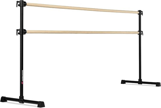 VITA Barre Portable Freestanding Double Ballet Barre, Professional | Adjustable Height, Made in USA, Home or Gym Exercise Equipment for Kids & Adults | Dance, Fitness, Pilates