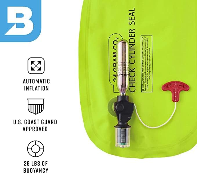 BLUESTORM Cirrus26 Inflatable PFD Life Jackets for Adults | US Coast Guard Approved Automatic Life Vest w/Manual Override Convertibility