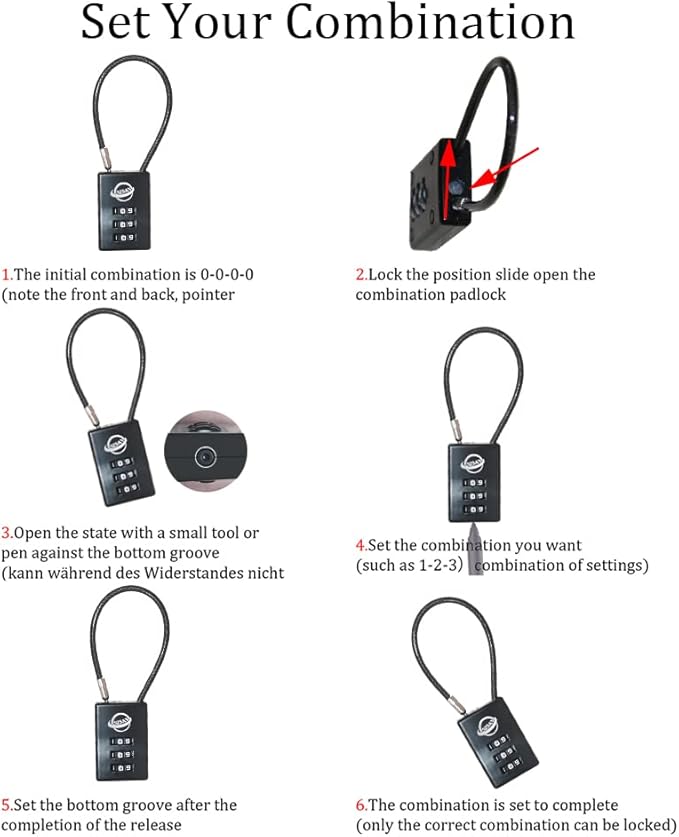 3 Digit Cable Combination Lock 5 inches Cable for School Gym Locker,Filing Cabinets,Helmet,Toolbox,Luggage Suitcase,knapsack,Black 2Pack