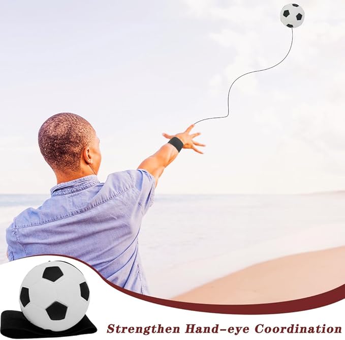Wrist Return Ball, 2.36inches Rubber Rebound Ball with Strap for Wrist Exercise Play