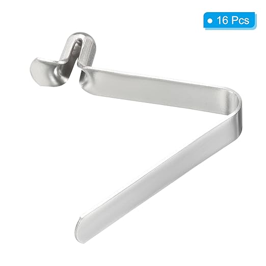 PATIKIL 6.5x4mm Kayak Paddle Snaps, 16 Pack Tent Pole Clips Steel V Shaped Single Pin Push Button Spring Clips Lock Tube Pole Clips for Camping Awning