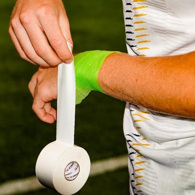 Shield Athletic Underwrap | Bulk Case of 48 Rolls of PreWrap, Hair Tie, Headband, Patellar Support, Pre-Wrap Athletic Tape, 2.75" X 30 SYards, Foam Barrier, Flexible, Breathable (Yellow)