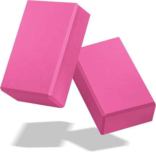 Biguphate Yoga Blocks 2 Pack, EVA Foam Yoga Block Supportive Latex-Free, Non-Slip Exercise Blocks, Yoga Accessories for Pilates, Meditation, Balance, Stretching and Deep Poses