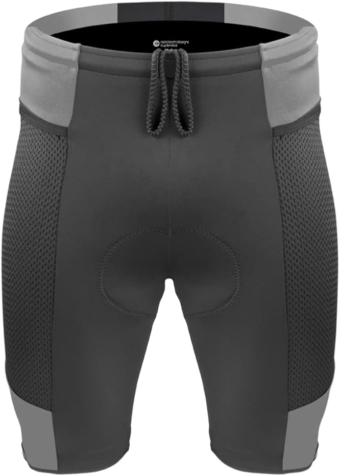 | Men's Gel Touring Padded Bike Shorts | Innovative Mesh Pockets | Made in USA