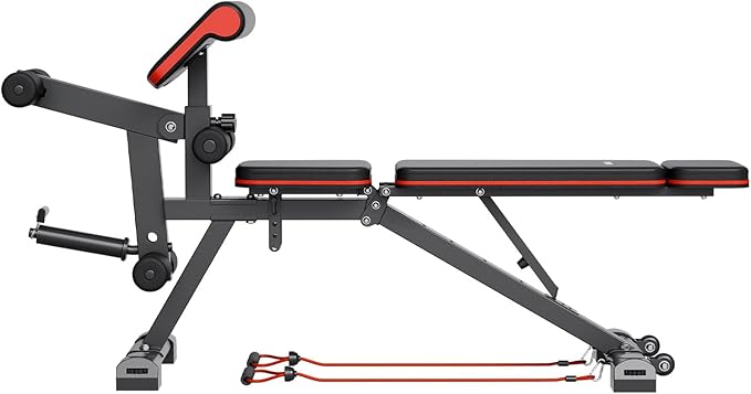 VEVOR Weight Bench, 800lbs Adjustable Weight Bench Press for Full Body Workout, Exercise Sit up Bench for Home Gym Strength Training, Flat Bench with with Leg Extension, Preacher Pad, Fast Adjustment