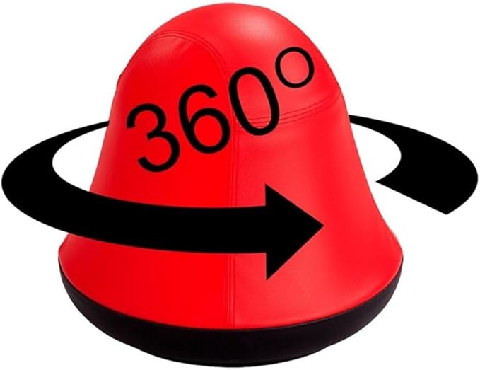 Safco Runtz Swivel Ball Chair for Kids, Anti-Burst, Exercise Ball Chair, 360° Rotation, Supports Movement, Better Posture and Balance, Red