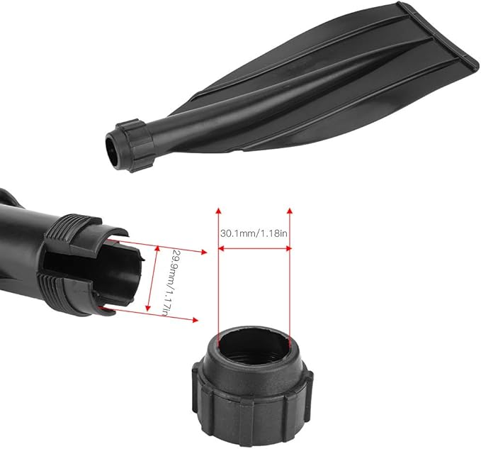 Qiilu Kayak Paddle Replacement Blade, 1 Pair Kayak Canoe Paddle Blade Leaf Oar Replacement Accessories Black