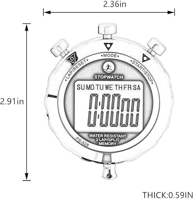 Stopwatch, Metal Stop Watch for Sports 10/100/400 Laps, Stopwatches Timer for Coach Sports Running with 0.01second & 0.001second Timing, Conutdown, Alarm