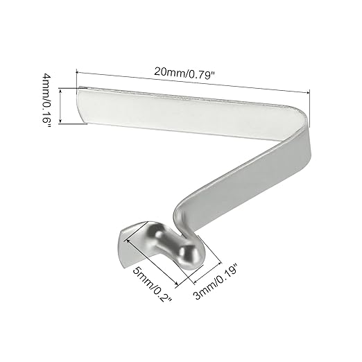 PATIKIL 5x3mm Kayak Paddle Snaps, 10 Pack Tent Pole Clips Steel V Shaped Single Pin Push Button Spring Clips Lock Tube Pole Clips for Camping Awning