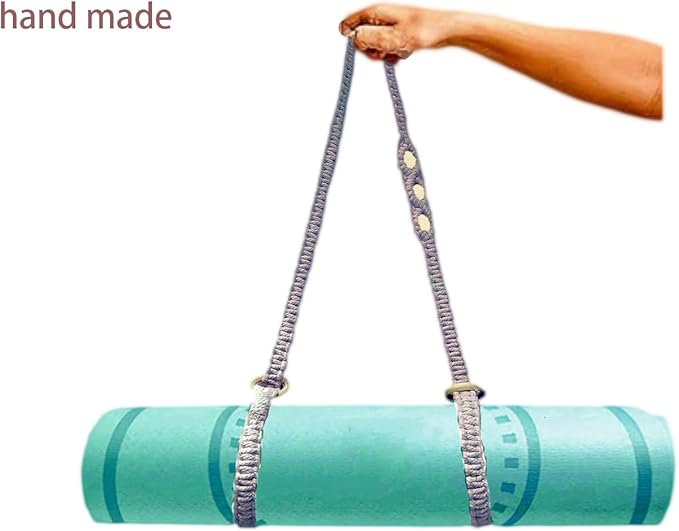 kiido Macrame Yoga Mat Carrying Strap [MAT NOT Included], Hand Woven Multi-Purpose Strap/Carrier