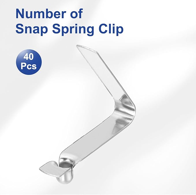 HARFINGTON Single Button Kayak Paddle Snap Spring Clip Spring Steel V-Shaped Hollow Lift Telescopic Locking Tube Pole Clips for Tent Camping