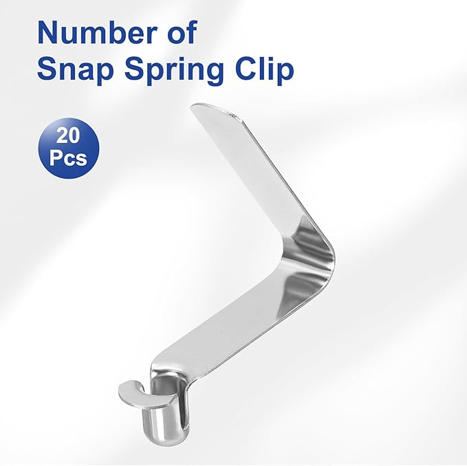 HARFINGTON Single Button Kayak Paddle Snap Spring Clip Spring Steel V-Shaped Hollow Lift Telescopic Locking Tube Pole Clips for Tent Umbrella Camping