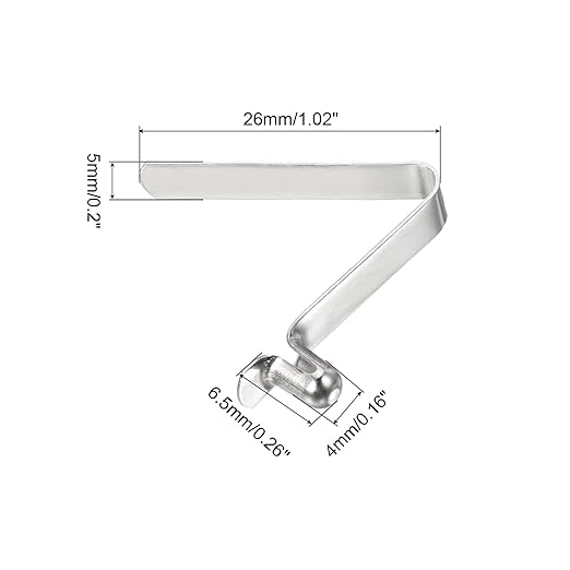 PATIKIL 6.5x4mm Kayak Paddle Snaps, 10 Pack Tent Pole Clips Steel V Shaped Single Pin Push Button Spring Clips Lock Tube Pole Clips for Camping Awning