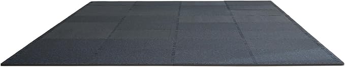 VEVOR 0.56 Inch Thick Gym Floor Mats, Rubber Top with EVA Foam, 25" x 25" Gym Flooring Workout Mats, Interlocking Puzzle Gym Mats for Gym, Home, Garage