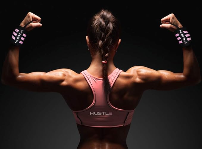 Hustle Athletics Wrist Wraps for Weightlifting, USPA-Approved Wrist Support Weight Lifting Wraps, Premium Hook-and-Loop, 12 in or 18 in Heavy-Duty Cotton-Elastic Support for Powerlifting & Bench Press