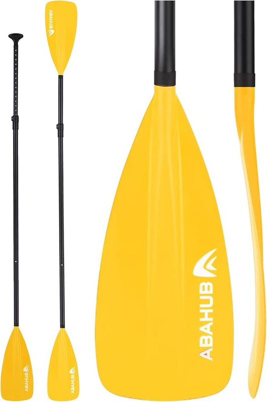 Abahub SUP Paddle - 3 Piece Adjustable Paddles - Lightweight Stand-up Paddle Oars for Paddleboard, Adjustable Aluminum Alloy Shaft 68" - 84", Black/Blue/Green/Orange/Red/Yellow Plastic Nylon Blade