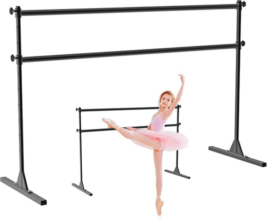 SELEWARE Height Adjustable Ballet Barre Freestanding Ballet Bar Heavy Duty Dance Bar Support Barre Movements Body Stretch Pull-ups, Sturdy Construction Never Fall Apart, Anti-Slip