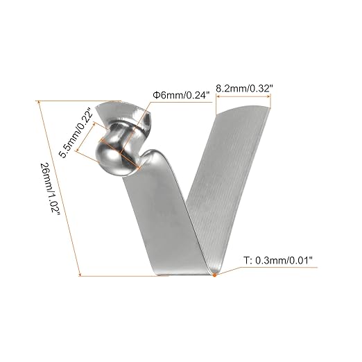 HARFINGTON 30pcs Single Button Kayak Paddle Snap Spring Clip 6x5.5x26mm 65Mn Spring Steel V-Shaped Hollow Lift Telescopic Locking Tube Pole Clips for Tent Umbrella Camping