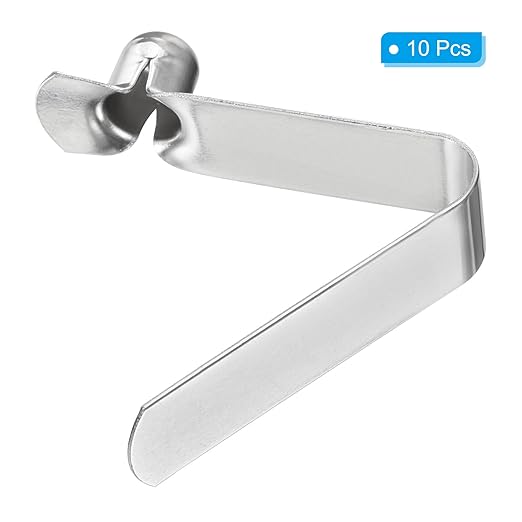 PATIKIL 8.2x7mm Kayak Paddle Snaps, 10 Pack Tent Pole Clips Steel V Shaped Single Pin Push Button Spring Clips Lock Tube Pole Clips for Camping Awning