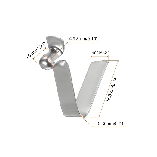 HARFINGTON 30pcs Single Button Kayak Paddle Snap Spring Clip 3.8x5.6x16.3mm 65Mn Spring Steel V-Shaped Hollow Lift Telescopic Locking Tube Pole Clips for Tent Umbrella Camping