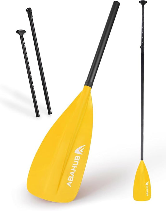 Abahub SUP Paddle - 3 Piece Adjustable Paddles - Lightweight Stand-up Paddle Oars for Paddleboard, Adjustable Aluminum Alloy Shaft 68" - 84", Black/Blue/Green/Orange/Red/Yellow Plastic Nylon Blade