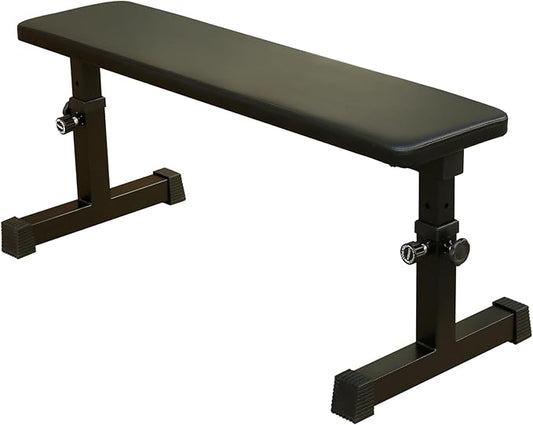 Flat Weight Bench for Weight Training, Easy Assembly Height Adjustable Workout Bench for Weight Training, Home Fitness Strength Training Bench (440lbs)