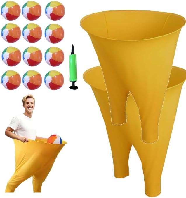 Granny Pants Yard Game Sets(2Pcs), Granny Pants Outdoor Games for Adults and Family, Party Field Day Games with 12 Bouncy Balls, More Balls for Backyard Park Beach