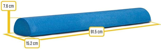 Body-Solid Tools Half Foam Roller - Ideal for Physical Therapy, Exercise and Balance Training, 1/2 Foam Roller Half Round Design, 36 Inch Length, Blue