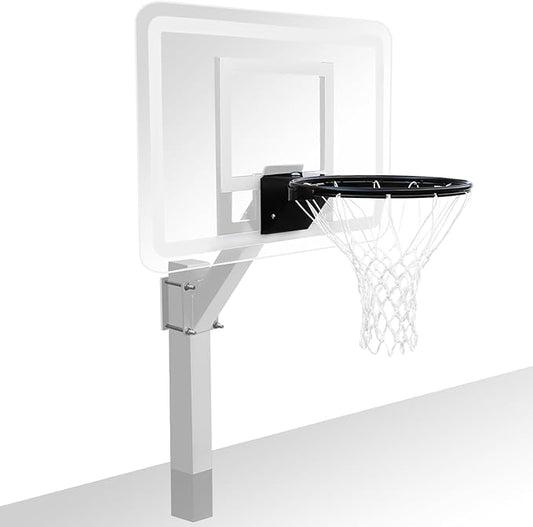 PROGOAL Aluminum Shot and Dunk Poolside Basketball Hoop - In Ground Removable Rust-Resistant Adjustable Height Pool Basketball Game System with Clear Backboard 1/2 Springs Rim and Three Balls