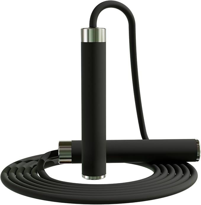 Adjustable Jump Rope for Home Fitness - 5mm PVC Cord with Ball Bearings, Anti-Slip Rubber& Alloy Handles for Beginners, Weight Loss Workout in Home/School/Gym