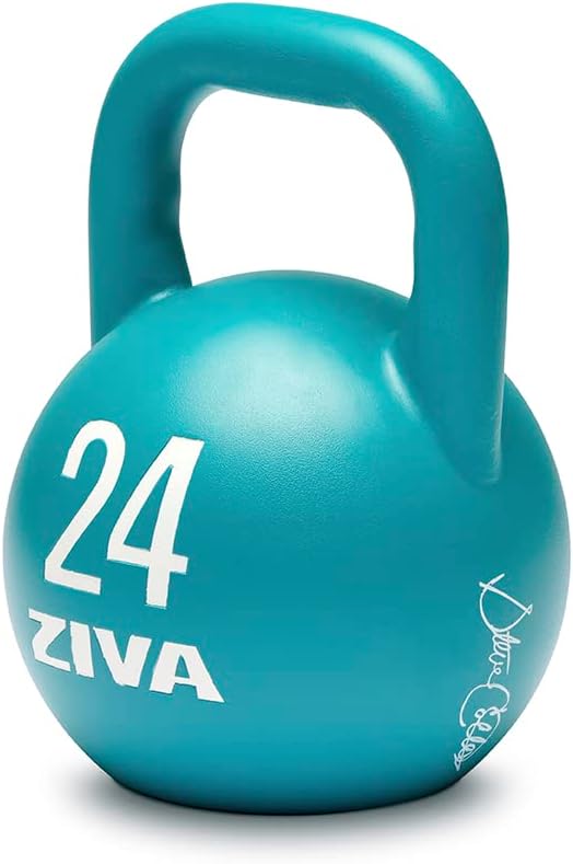 ZIVA Steve Cotter Signature Steel Competition Kettlebells - Hard-Wearing Crack-Resistant Powder Surface Coating, 34mm Steel Handle with Non-Slip Super Textured Powder Coating Grip - Avail 6kg - 32kg