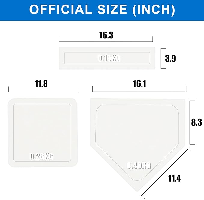 Baseball & Softball 5 Piece Base Set + 5 Piece Plastic Training Balls - Improve Power and Agility - Baseballs Accessories Fun for All Ages
