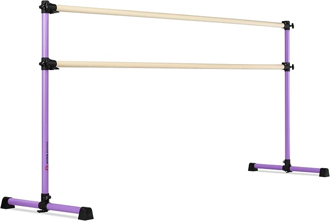 VITA Barre Portable Freestanding Double Ballet Barre, Prodigy, Wood | Adjustable Height, USA Made, Home or Gym Exercise Equipment for Kids & Adults | Dance, Fitness, Pilates